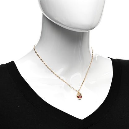 Gucci 18K Yellow Gold Diamond Fire Opal Lion Head Necklace 2 of 4