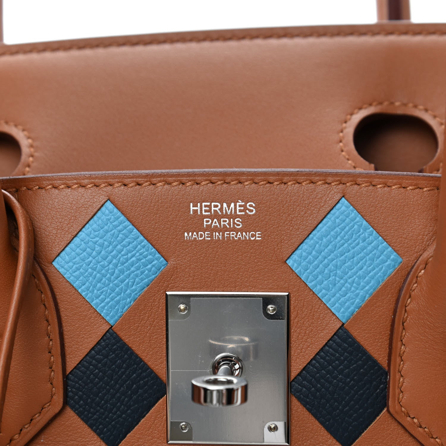 Hermes Swift Epsom Tressage Birkin 30 Gold Bleu de Nord Bleu Indigo 6 of 10