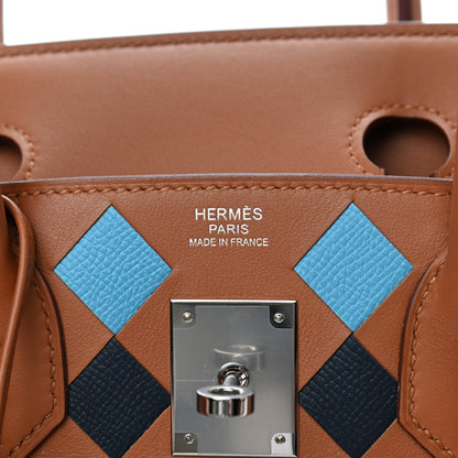 Hermes Swift Epsom Tressage Birkin 30 Gold Bleu de Nord Bleu Indigo 6 of 10