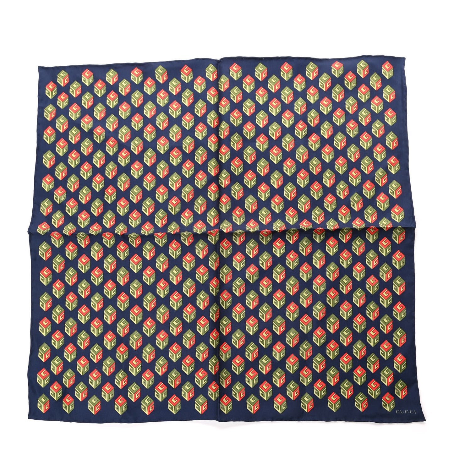Wool Silk Jacquard GG Wallpaper Print Square Scarf Multi