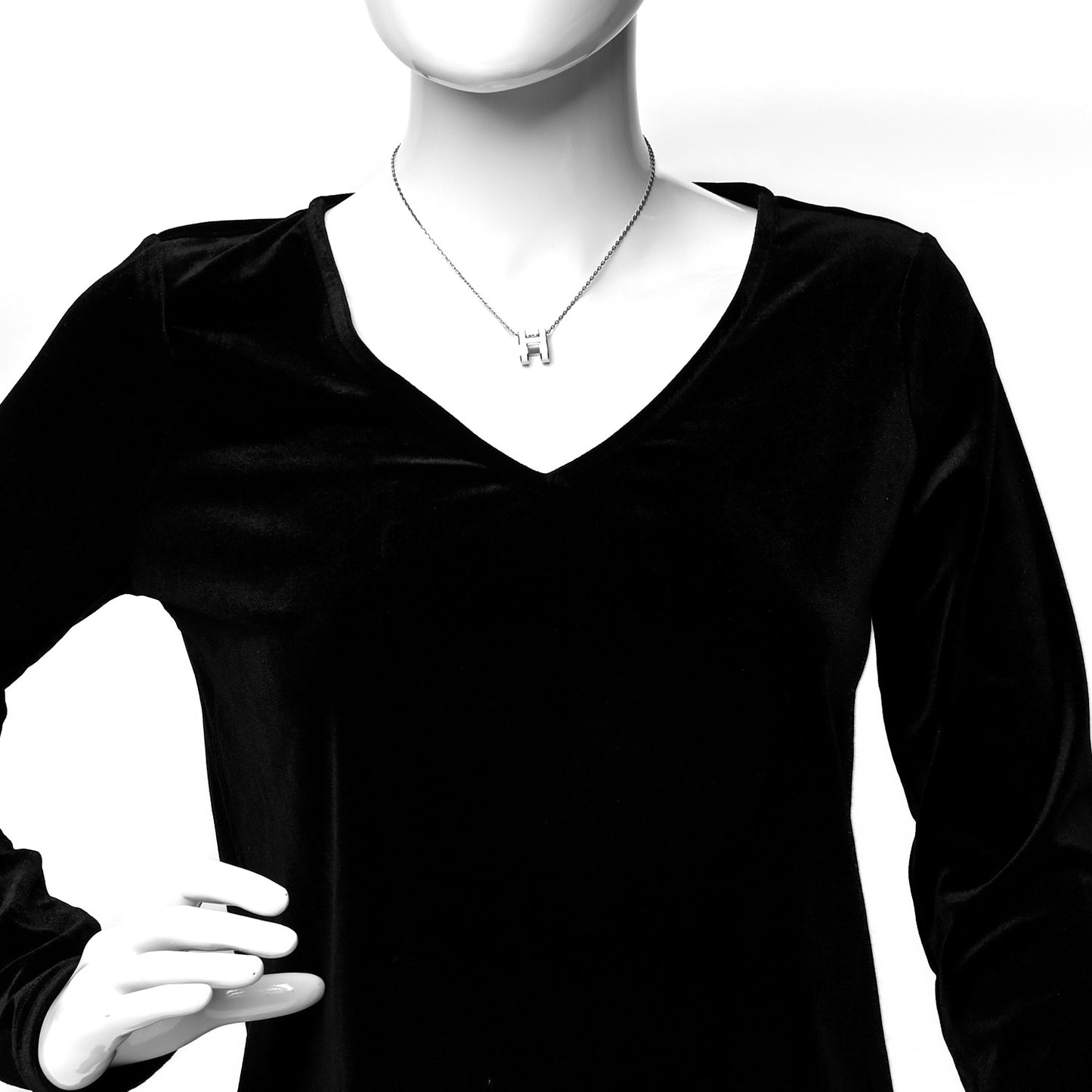 Lacquered Palladium Pop H Pendant Necklace White