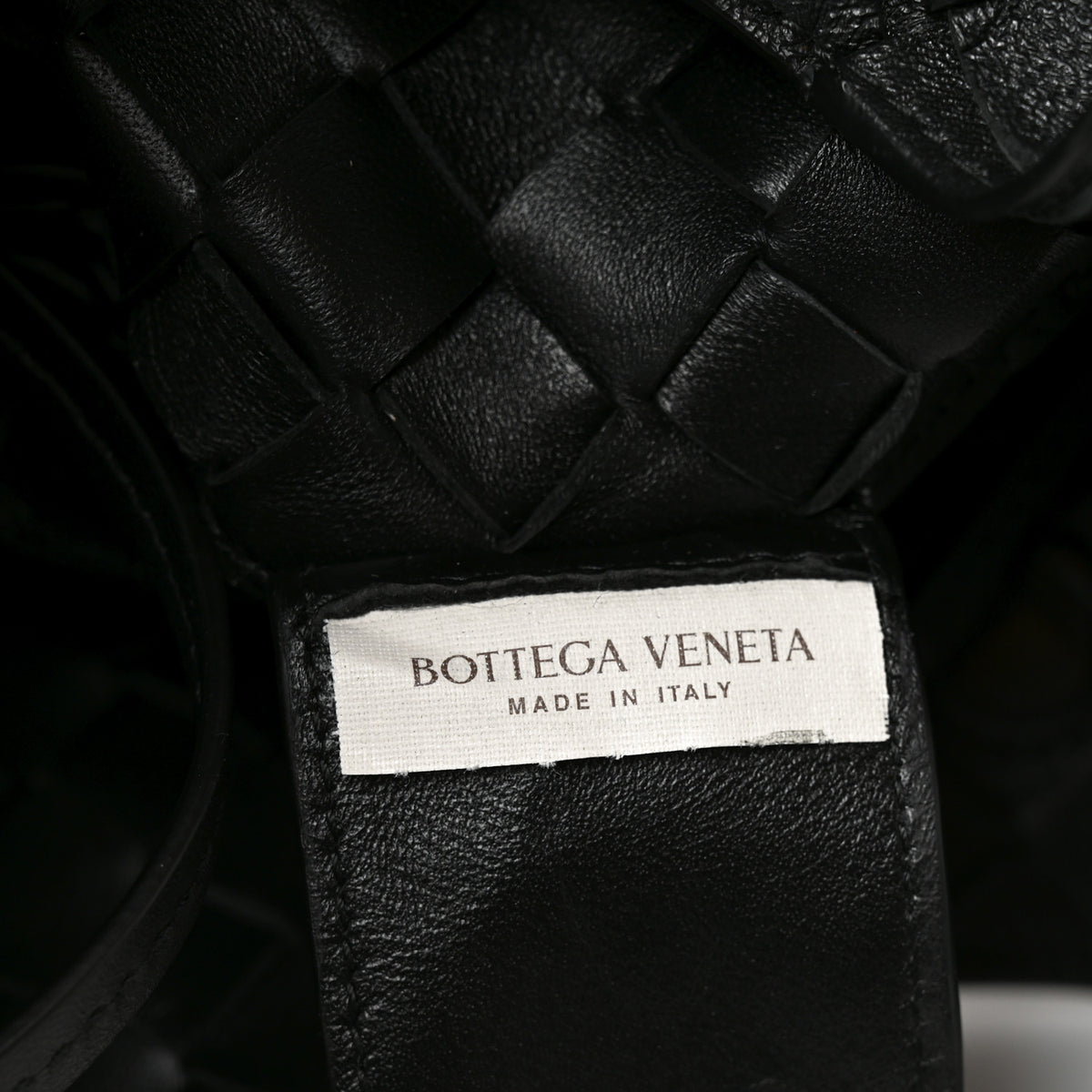 Nappa Intrecciato Small Campana Shoulder Bag Black