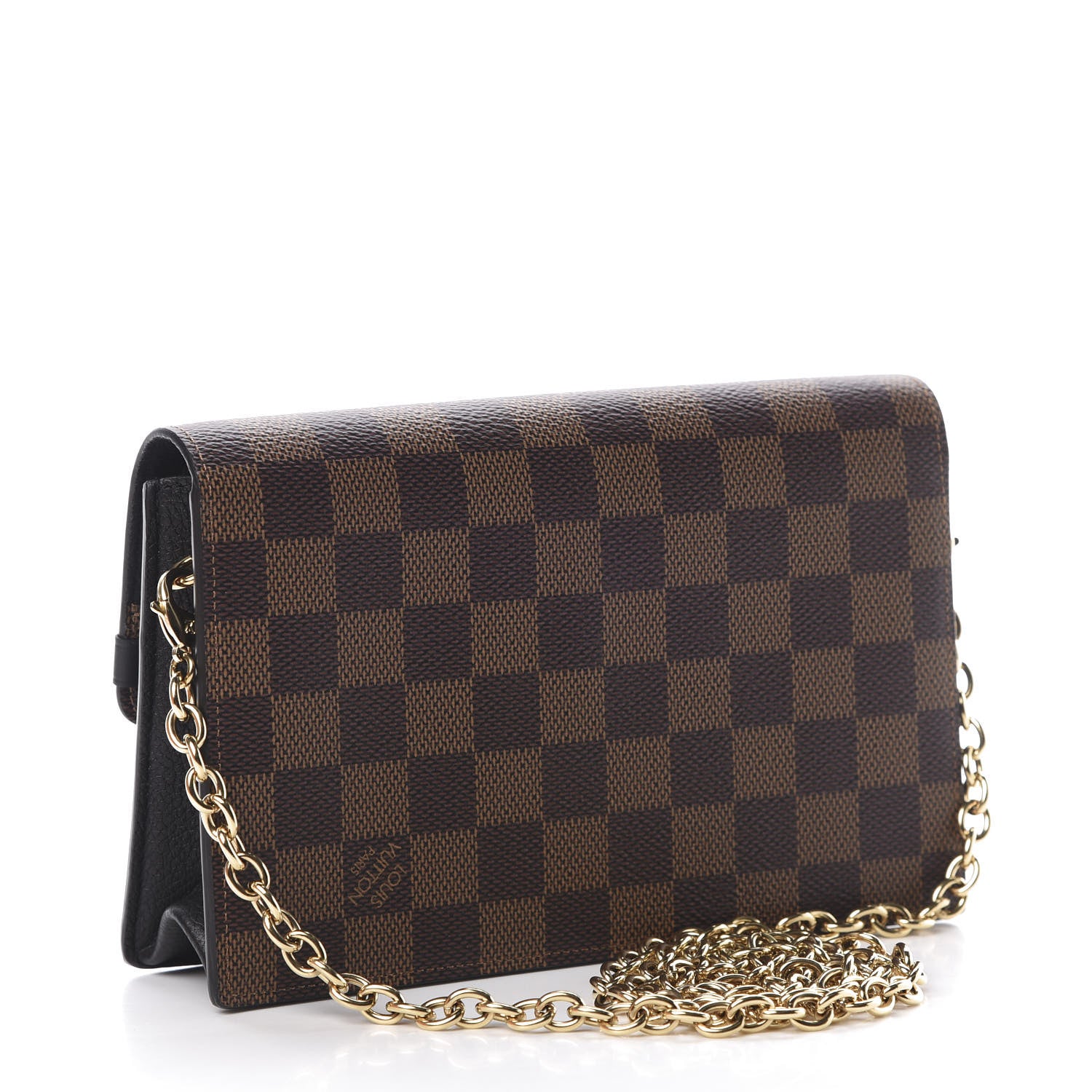 Louis Vuitton Damier Ebene Vavin Chain Wallet Black 3 of 11