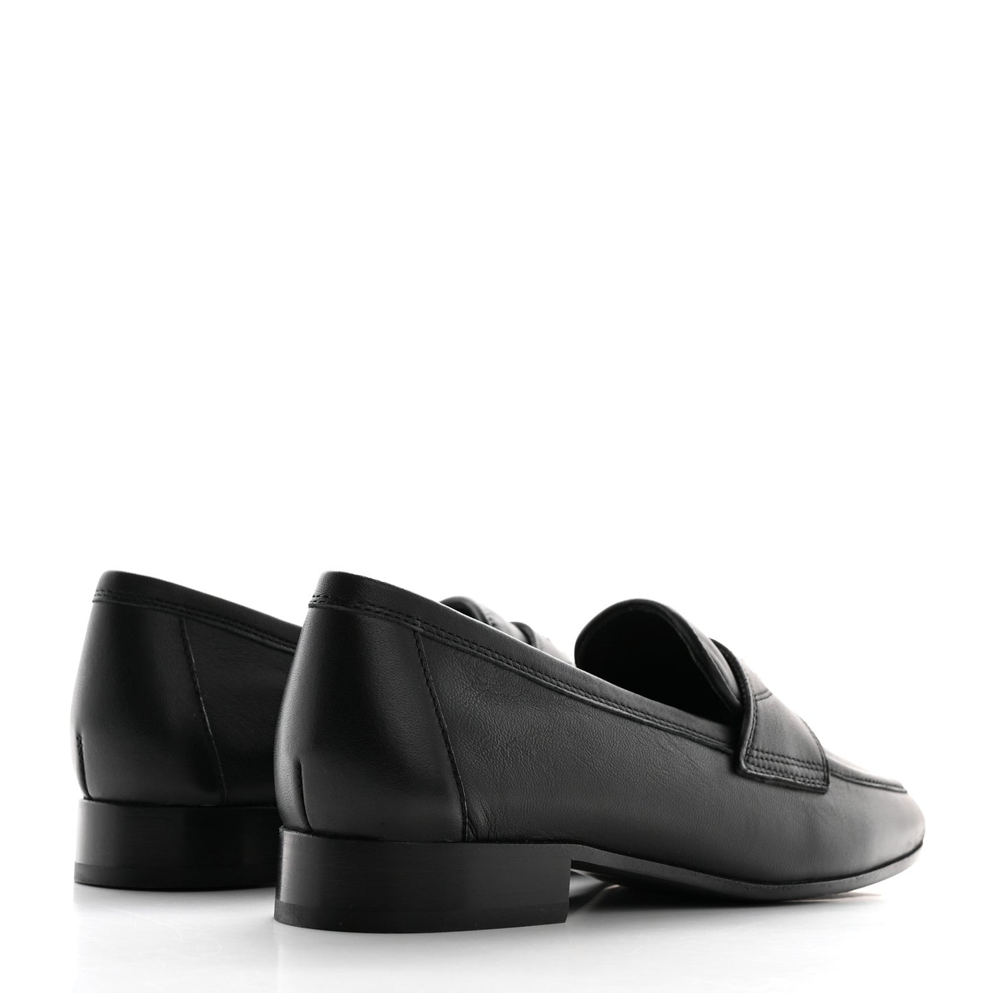Calfskin Mens Stitched CC Loafers 37 Black