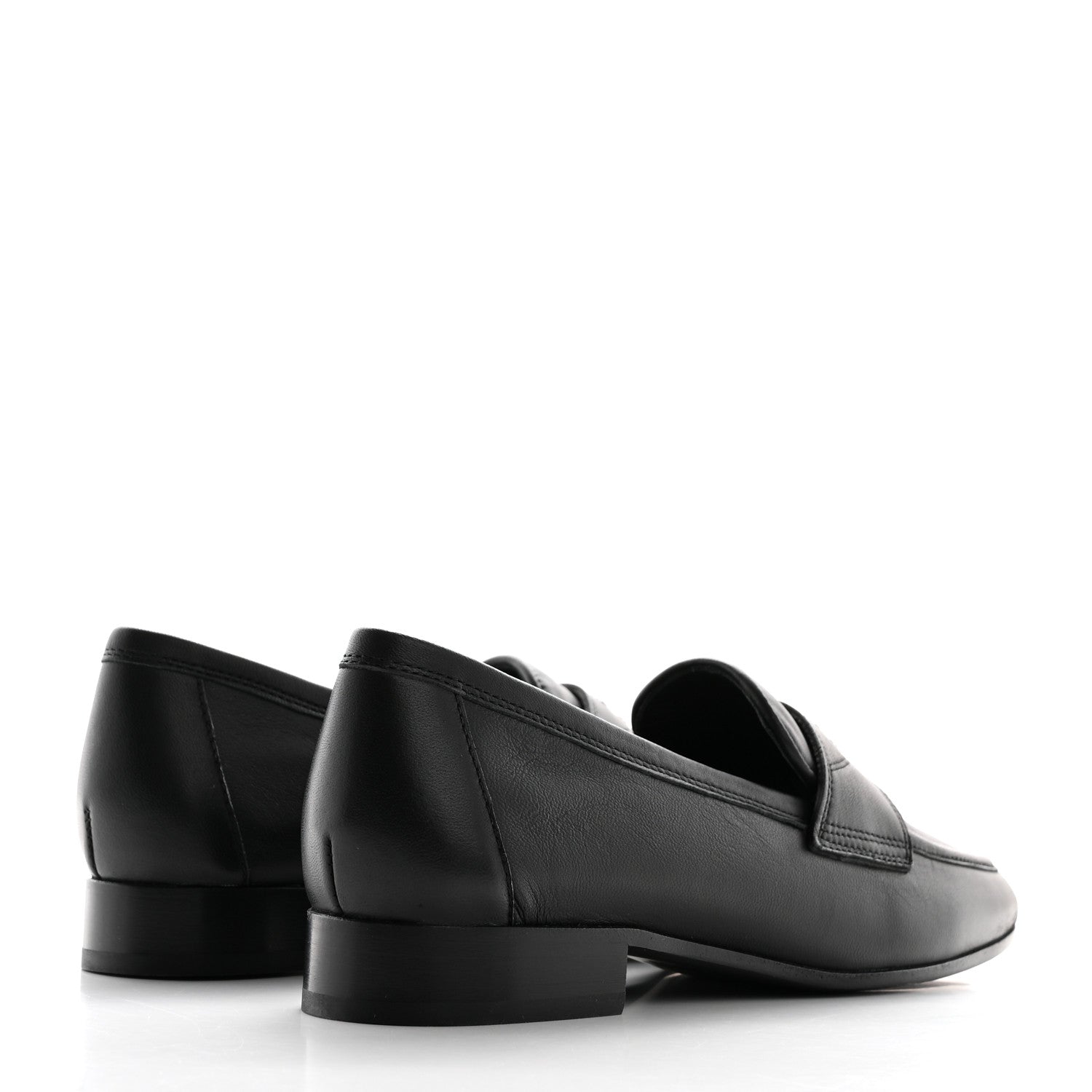 Chanel Calfskin Mens Stitched CC Loafers 37 Black 4 of 8