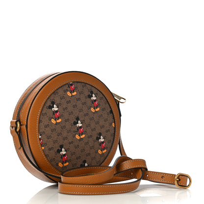 Gucci X DISNEY Mini Vintage GG Supreme Monogram Mickey Mouse Round Shoulder Bag Beige Vintage Sun Oil 3 of 12