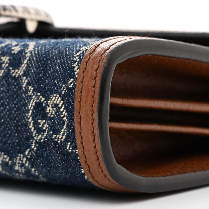 Gucci New Denim GG Monogram Dollar Calfskin Enamel Mini Dionysus Chain Wallet Blue Tea Cuir Epilog Electric Blue 12 of 12
