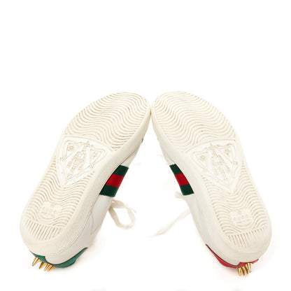 Gucci Calfskin Web Pearl Studded Womens Ace Sneakers 35 White 6 of 9