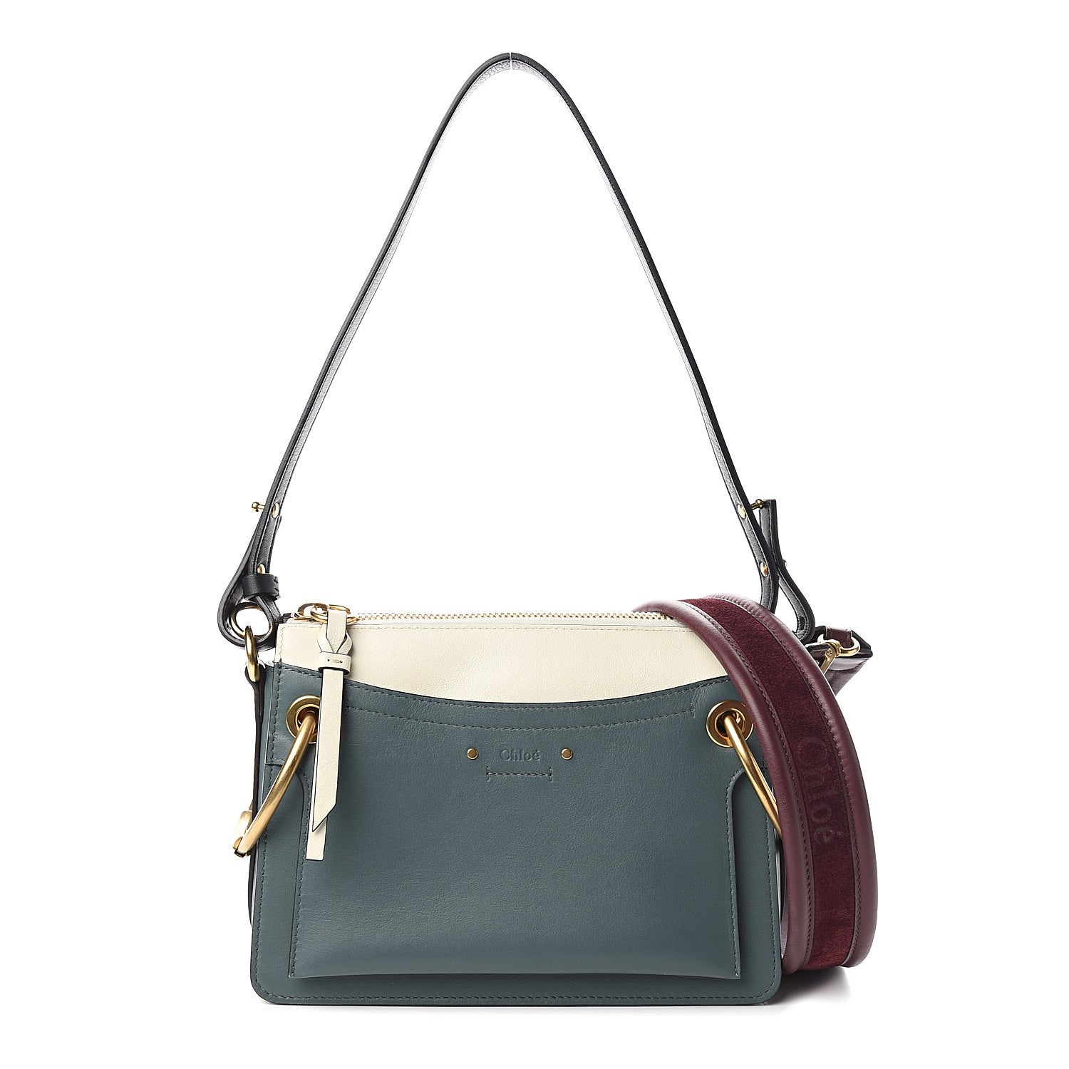 Chloe Calfskin Small Roy Tri-Color Bag Blue 1 of 8