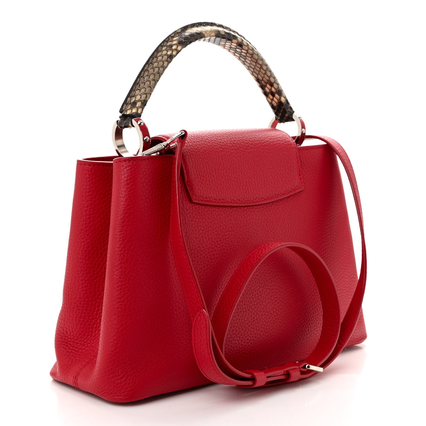 Taurillon Snakeskin Capucines PM Rubis