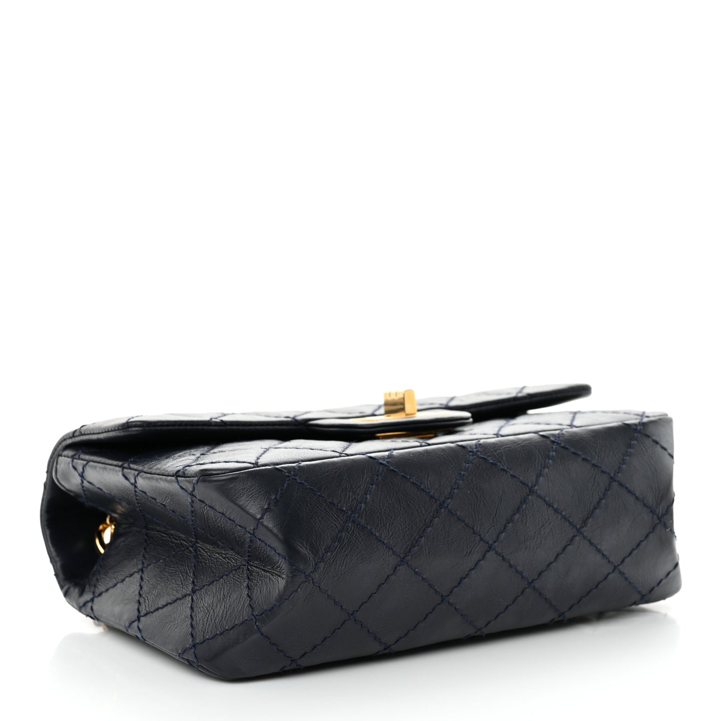 Aged Calfskin Quilted 2.55 Reissue Mini Flap Navy