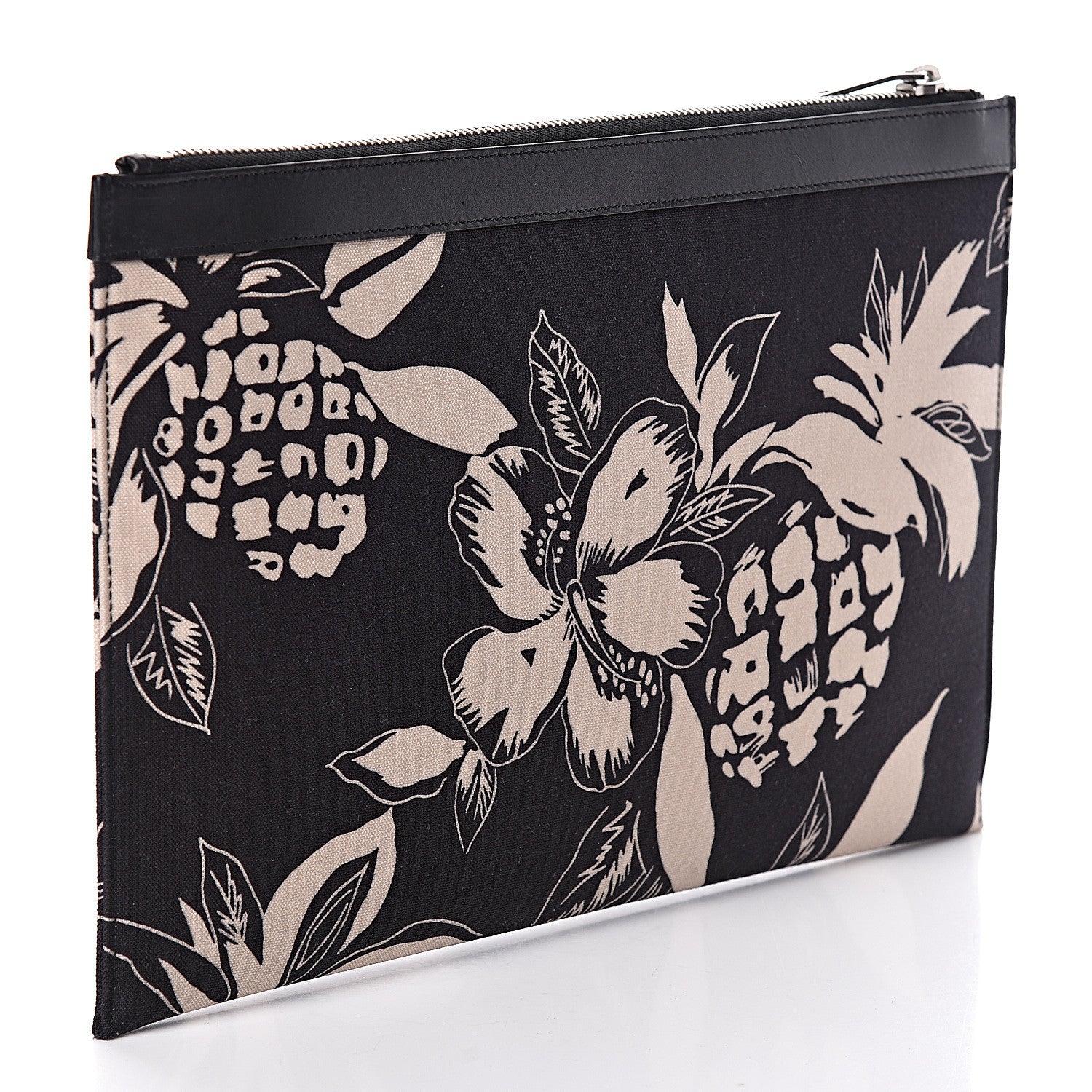 Saint Laurent Canvas Hawaiian Print Zipped Tablet Holder Black 3 of 7