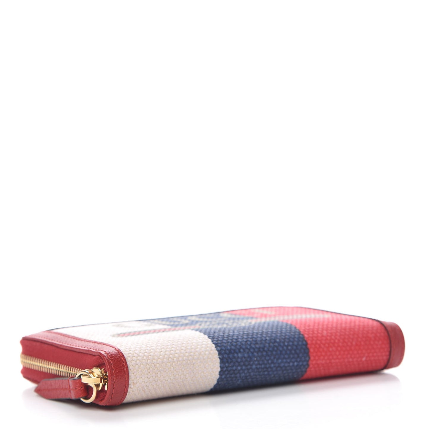 Canvas Sylvie Stripe Logo Zip Around Wallet Mystic White Hibiscus Red Maritime