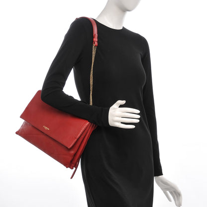 Lanvin Lambskin Quilted Medium Sugar Flap Shoulder Bag Red 2 of 8