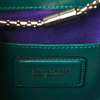 Bulgari Calfskin Small Serpenti Forever Snake Strap Crossbody Bag Emerald Green 6 of 8