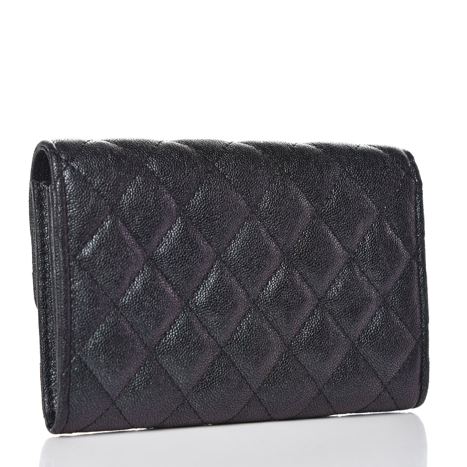 Chanel Iridescent Caviar Quilted Medium Flap Wallet Black 3 of 10