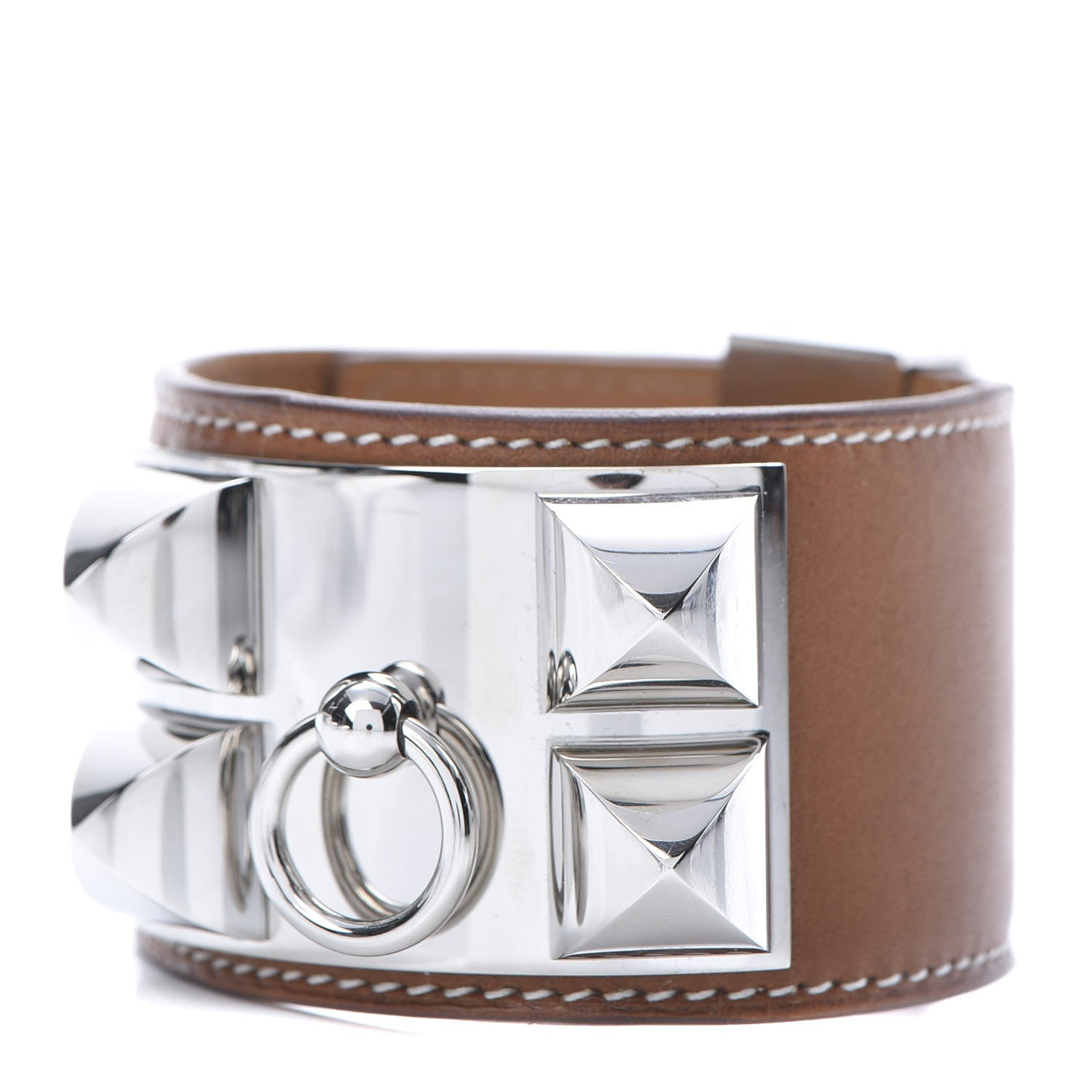 Hermes Barenia Collier de Chien CDC Bracelet S Fauve 1 of 8