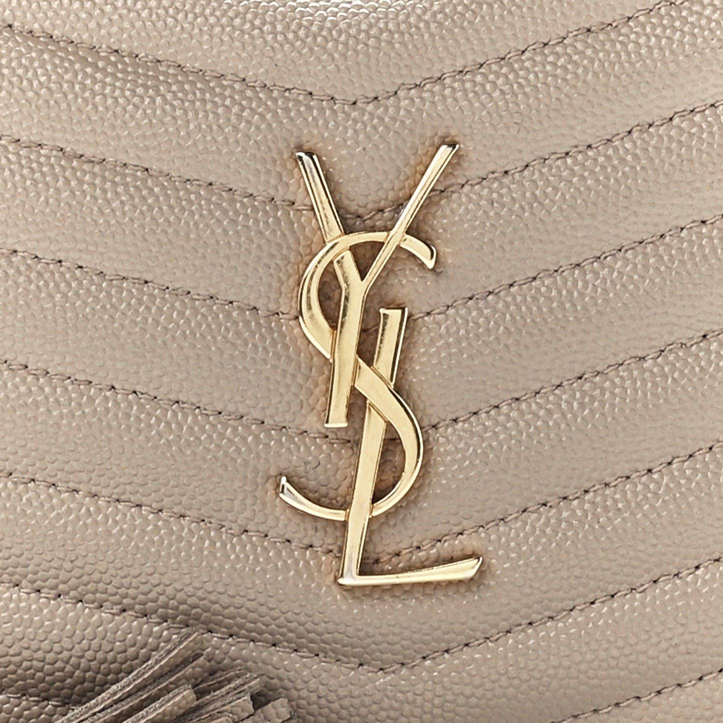 Grain De Poudre Matelasse Monogram Mini Lou Camera Bag Dark Beige