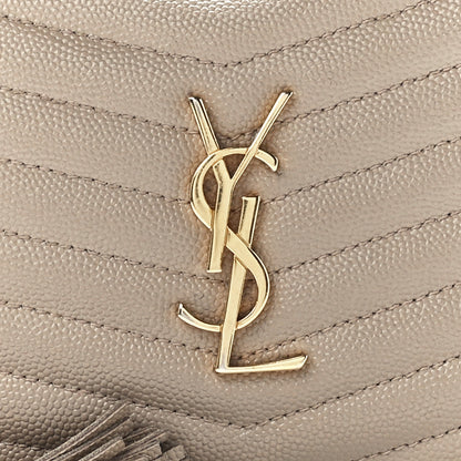Saint Laurent Grain De Poudre Matelasse Monogram Mini Lou Camera Bag Dark Beige 7 of 11
