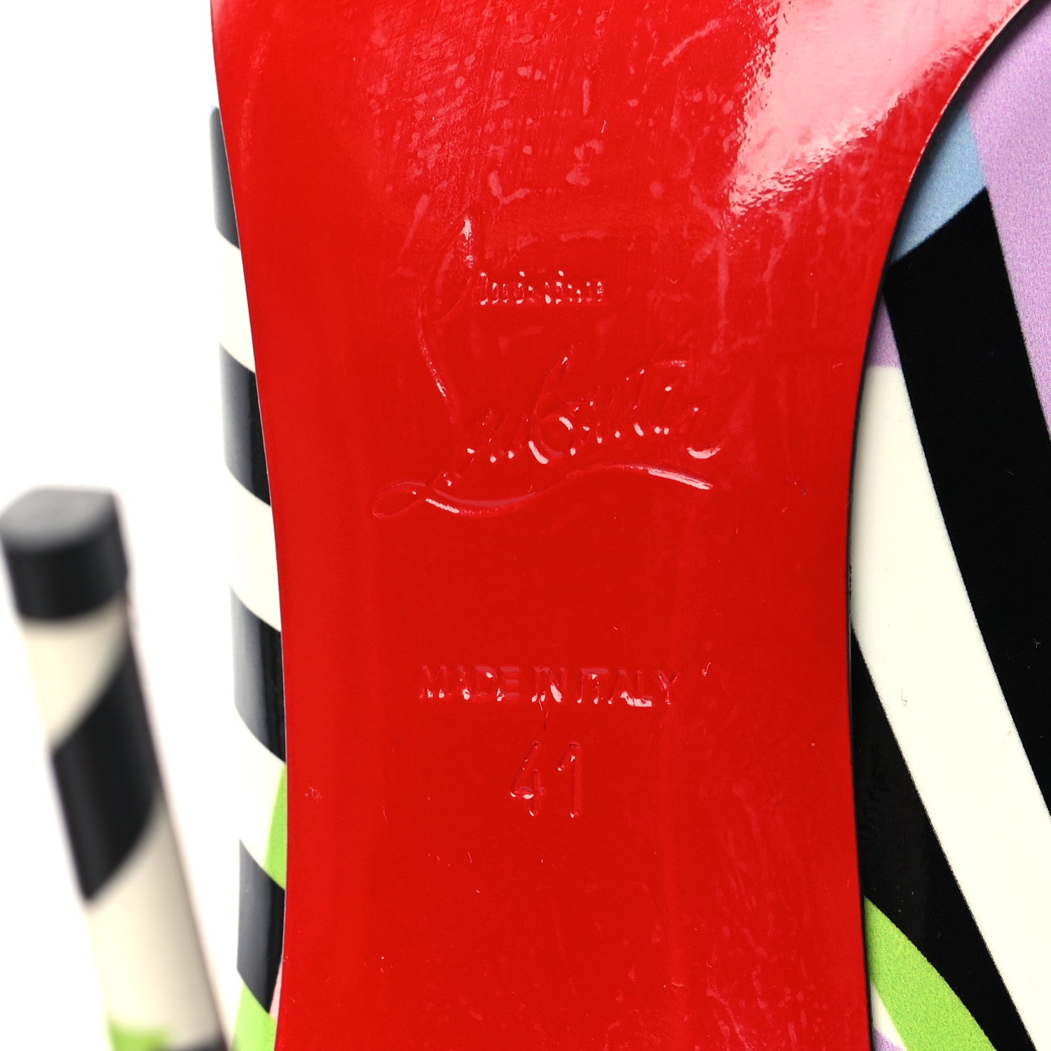 Christian Louboutin Patent Cinestripes Pigalle Follies 100 Pumps 41 Multi 6 of 7