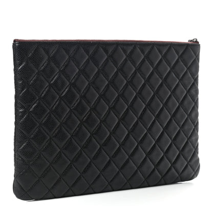 Chanel Caviar Quilted Large Cosmetic Case Black 3 of 10