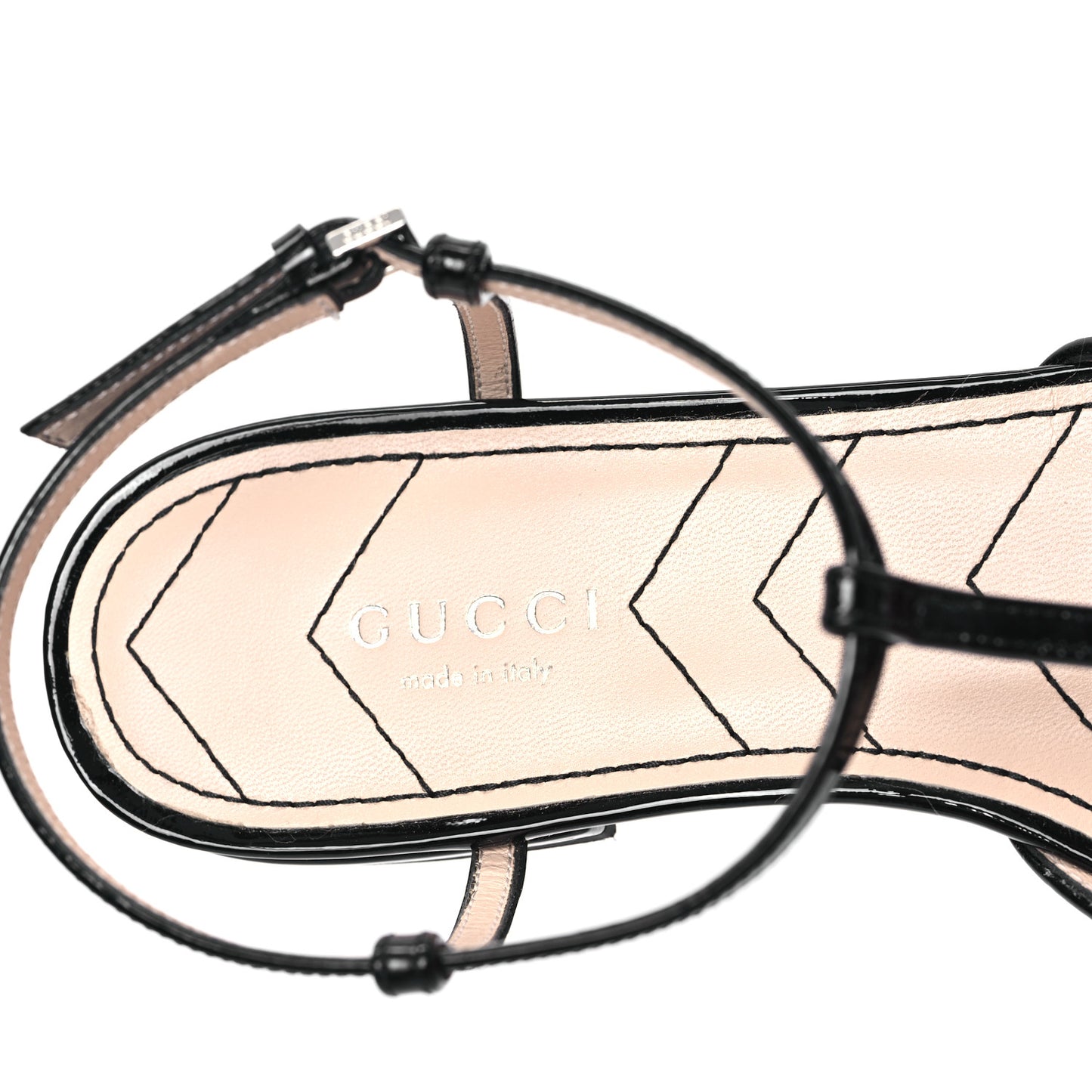 Calfskin Glitter Double G Slingback Flats 36.5 Silver Black