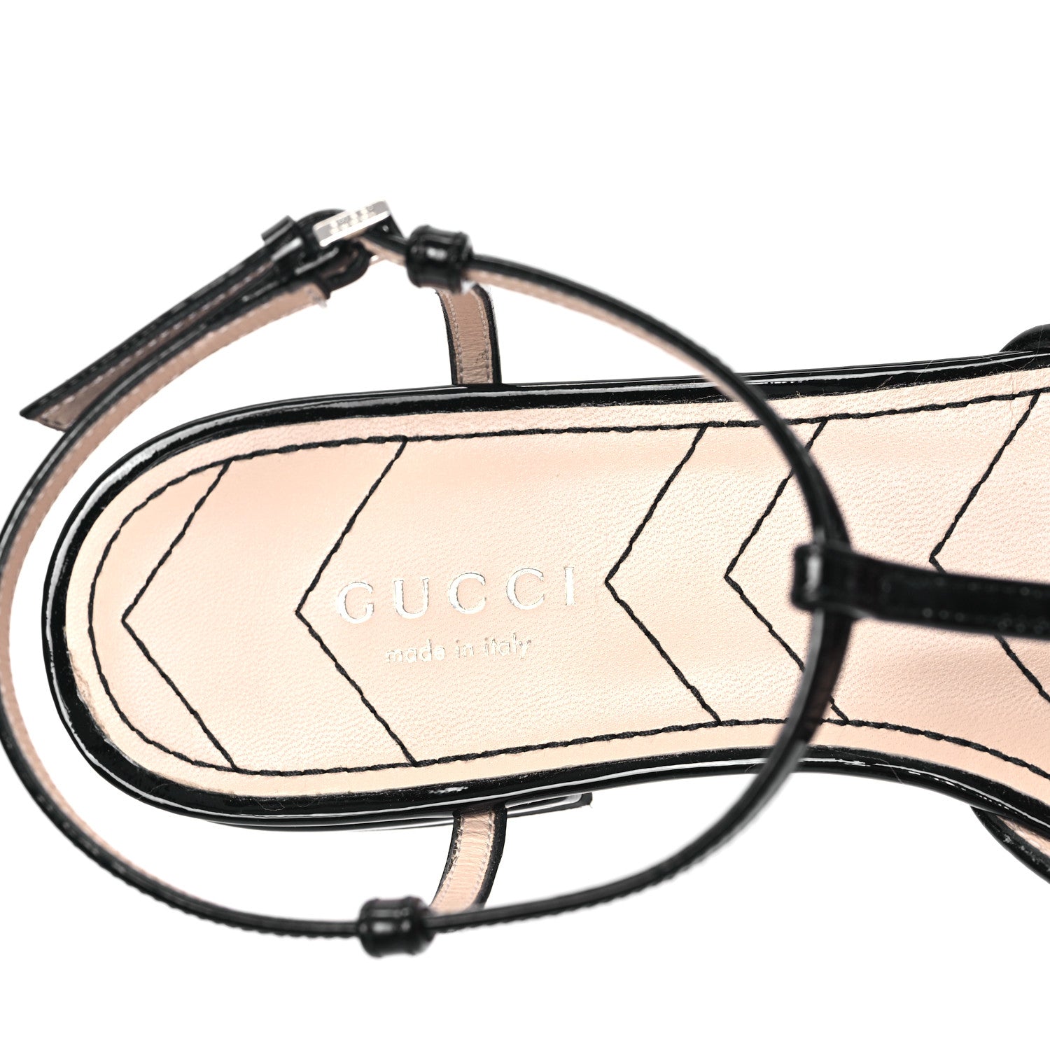 Gucci Calfskin Glitter Double G Slingback Flats 36.5 Silver Black 7 of 7