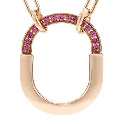Tiffany 18K Rose Gold Pink Sapphire Small Lock Pendant Necklace 4 of 7