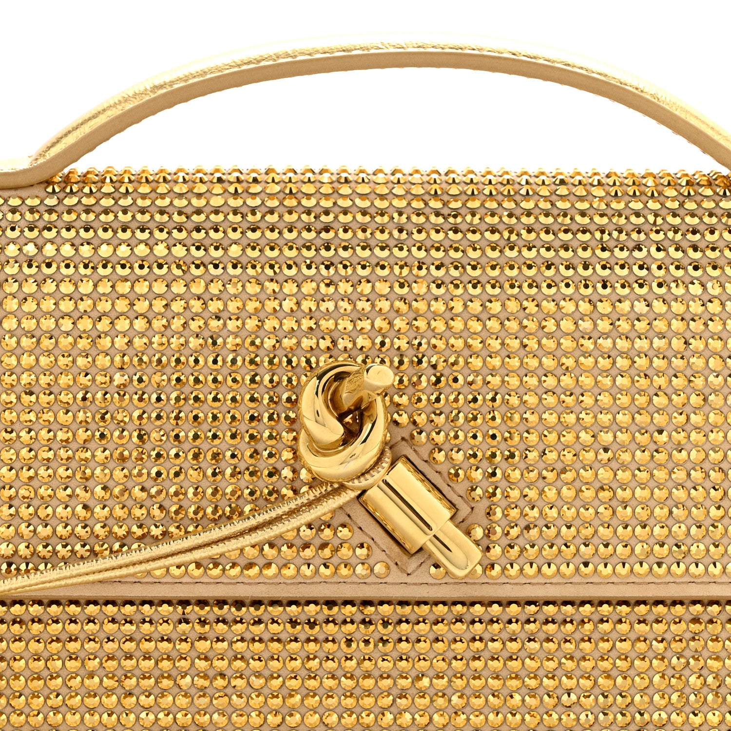 Bottega Veneta Nappa Crystal Long Andiamo Top Handle Clutch