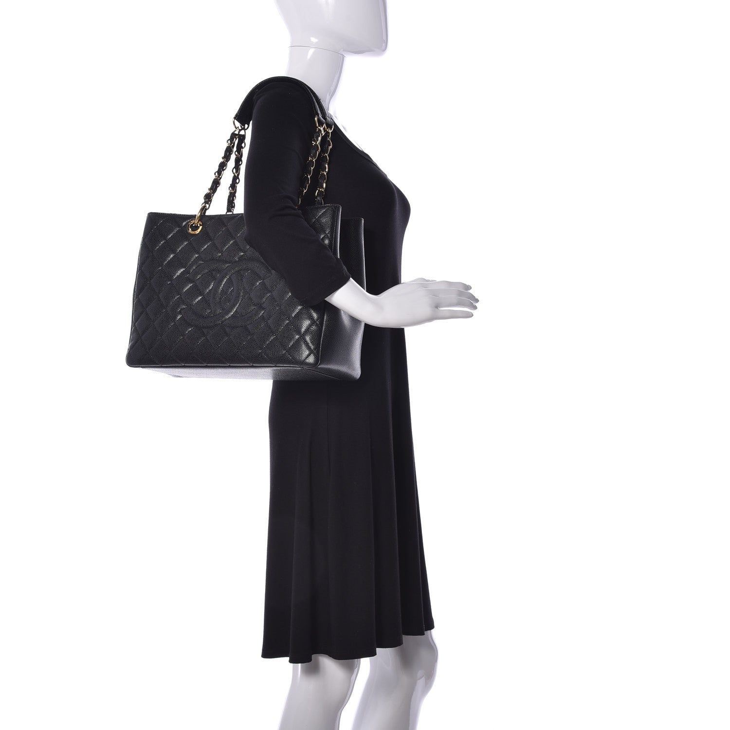 Chanel Caviar Quilted Grand Shopping Tote GST Black 2 of 9