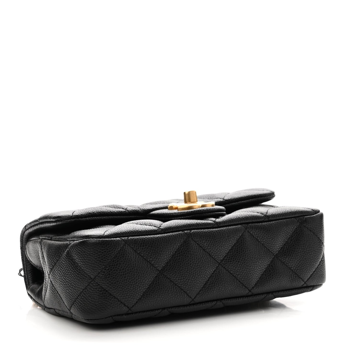 Caviar Quilted Mini Sweetheart Rectangular Flap Black