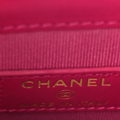 Chanel Lambskin Quilted Phone Holder With Chain Fuchsia 6 of 10