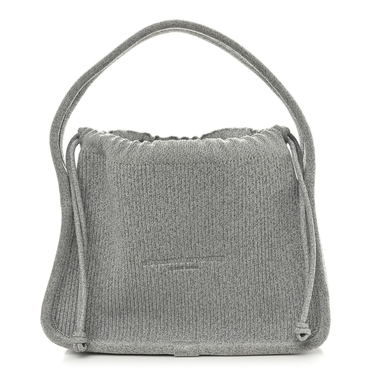 Alexander Wang Metallic Ribbed Knit Small Ryan Bag Silver 1 of 10