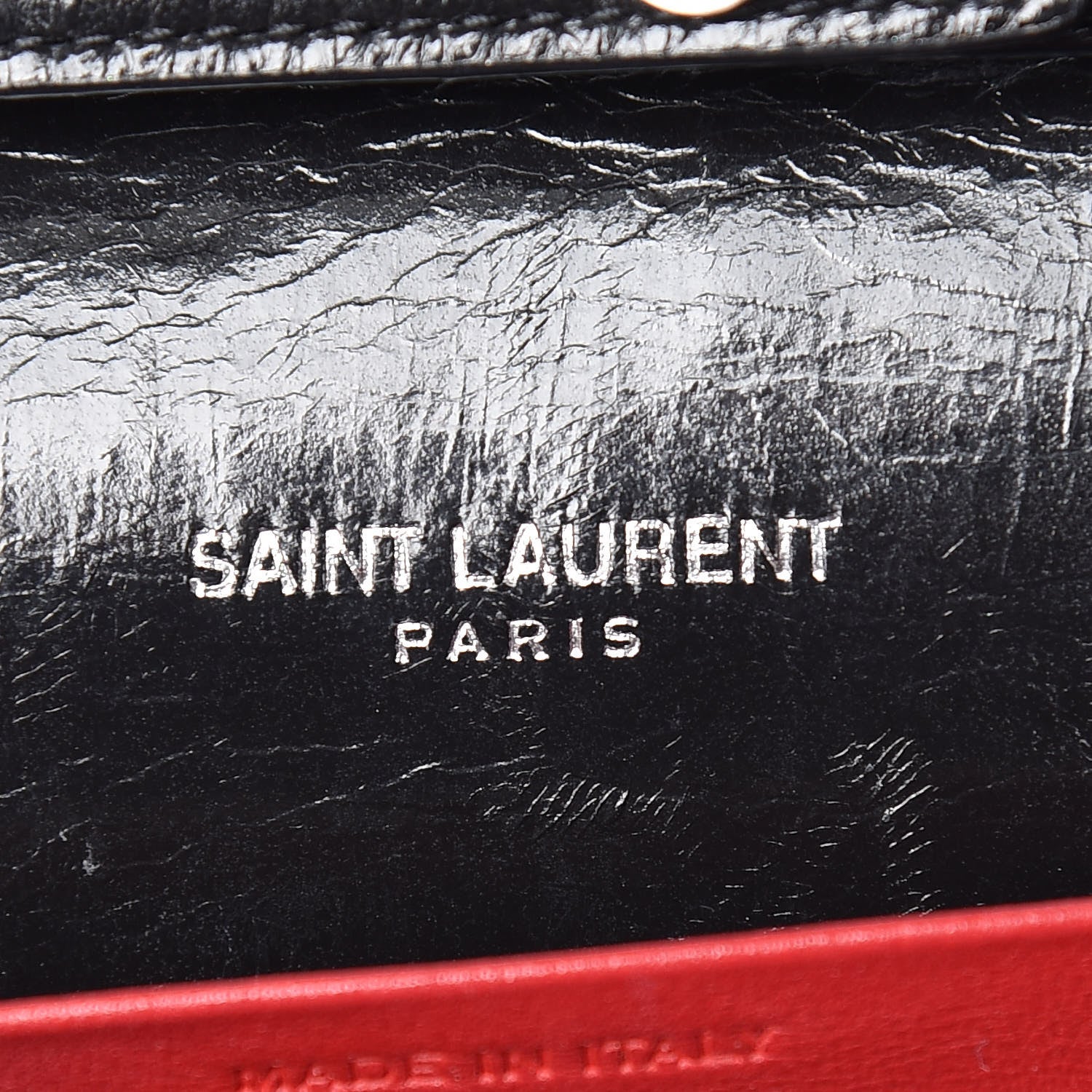 Saint Laurent Ribbed Calfskin Opium Monogram Chain Wallet Black 6 of 17