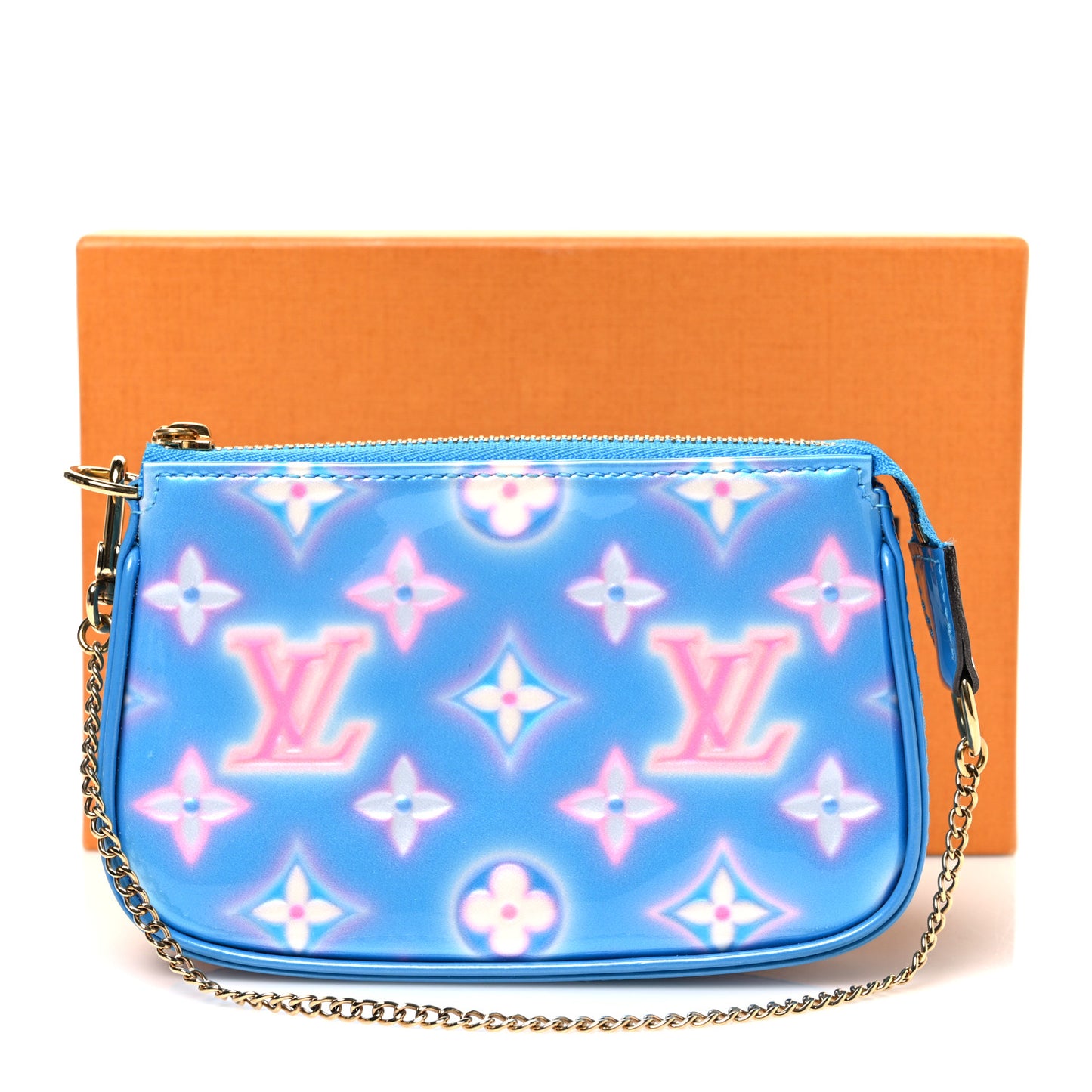 Vernis Valentine Mini Pochette Accessories Baby Blue Neon