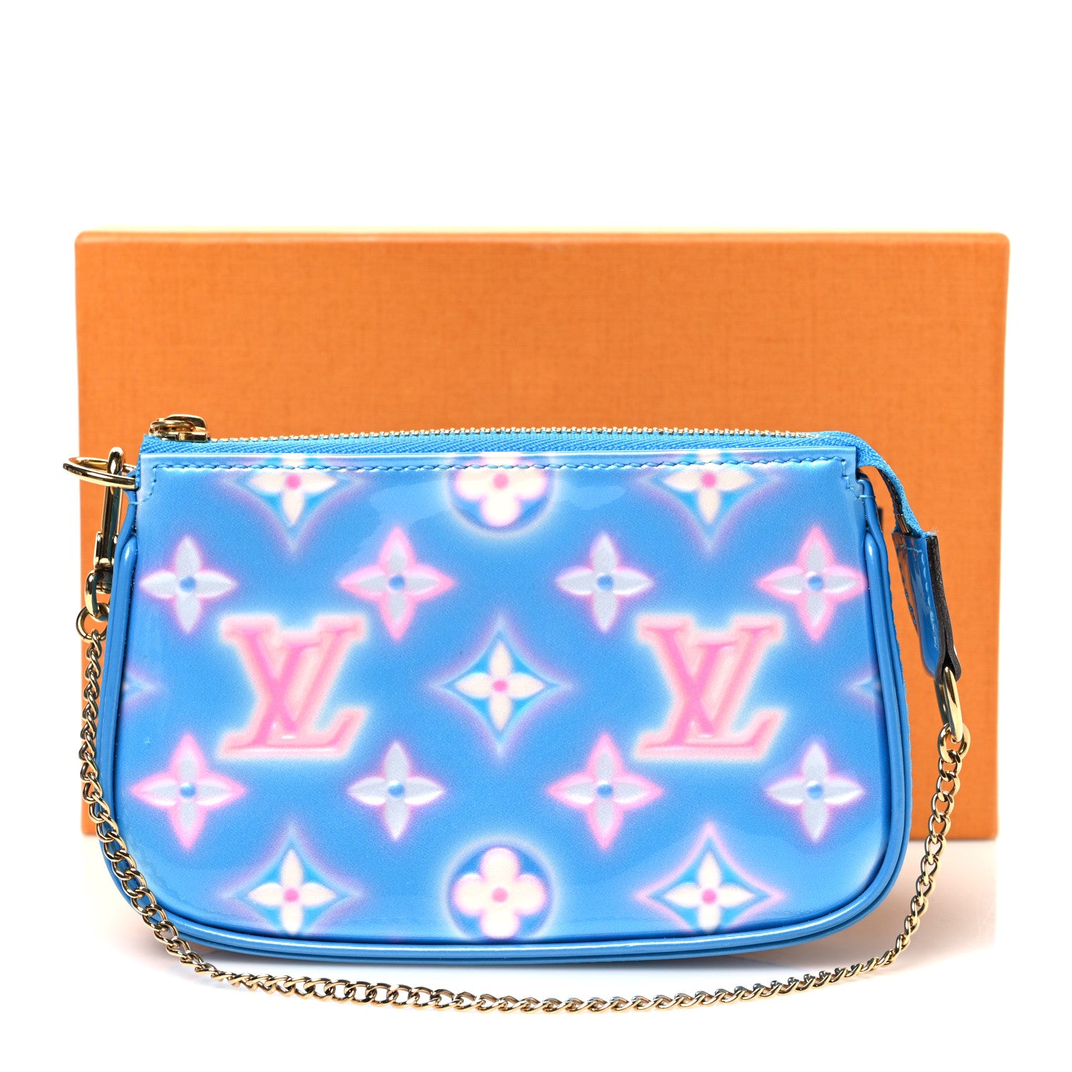 Louis Vuitton Vernis Valentine Mini Pochette Accessories Baby Blue Neon 7 of 7
