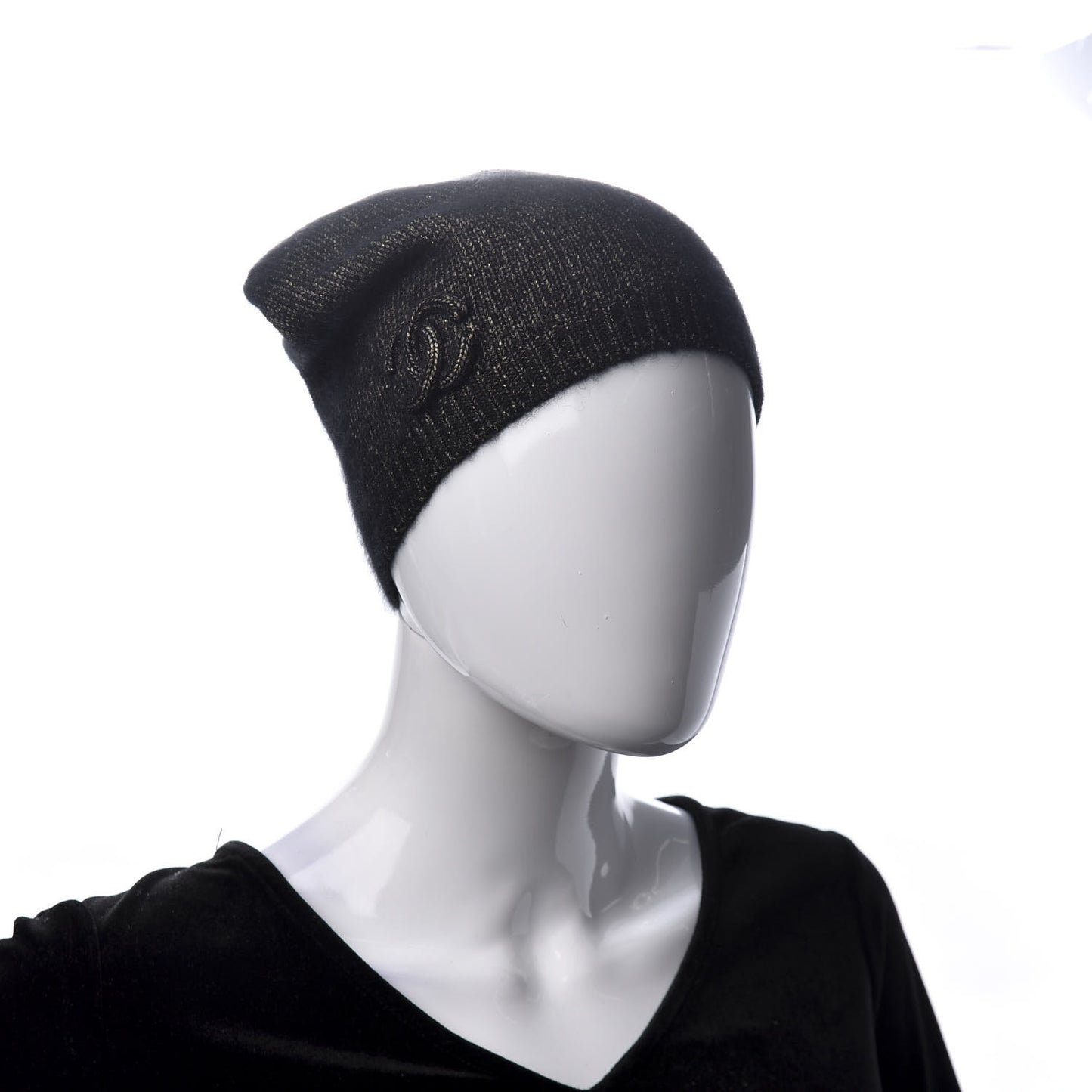 Cashmere Blend CC Beanie Hat Dark Grey