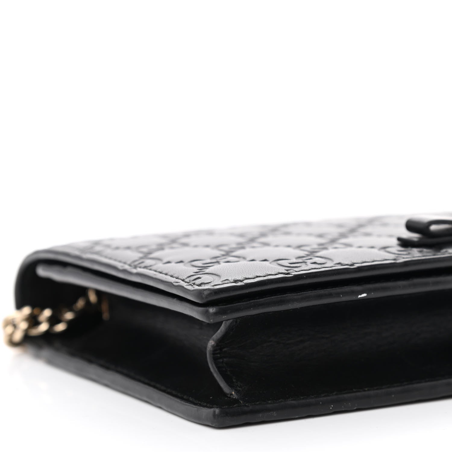 Gucci Guccissima Signature Bowy Chain Wallet Black 8 of 12