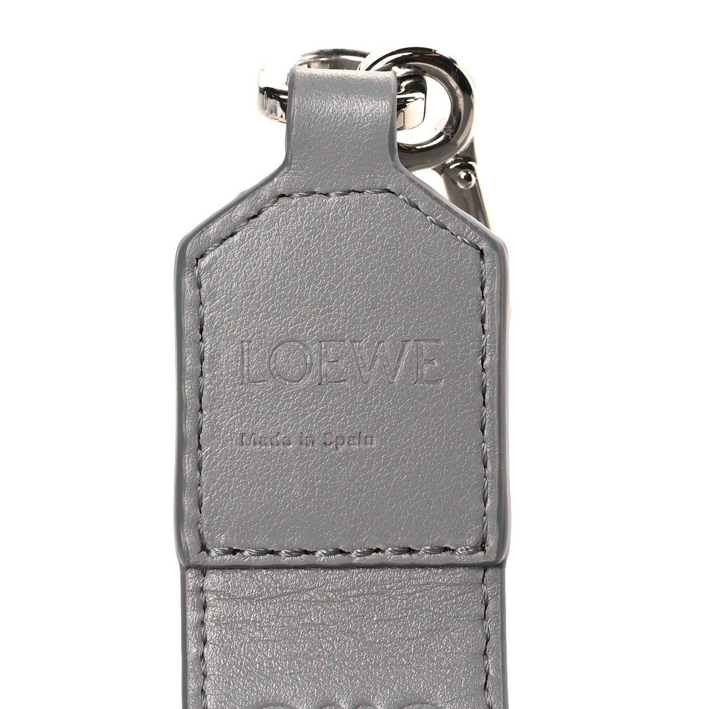 Satin Calfskin Embossed Anagram Strap Pearl Grey
