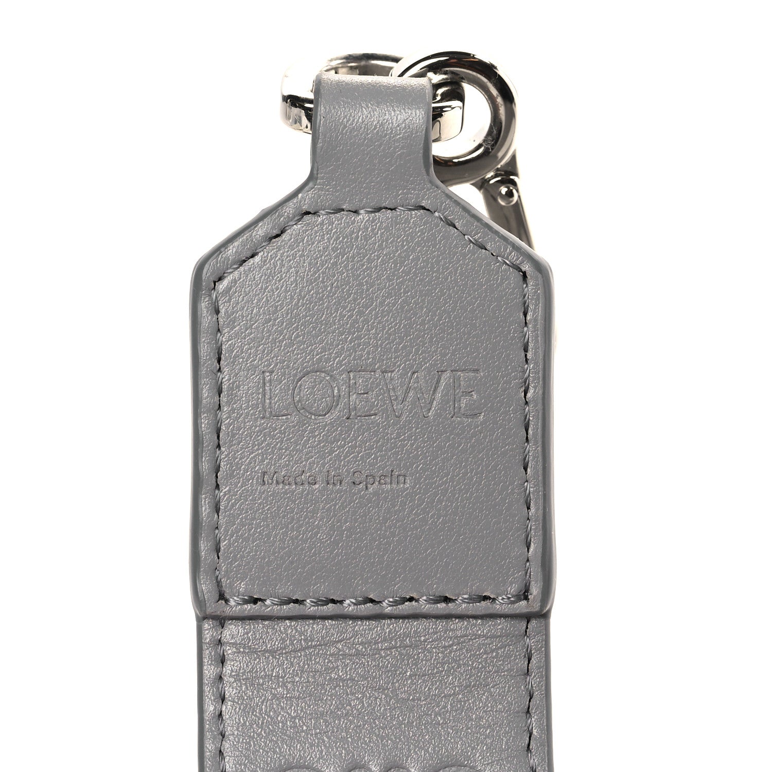 Loewe Satin Calfskin Embossed Anagram Strap Pearl Grey 4 of 5