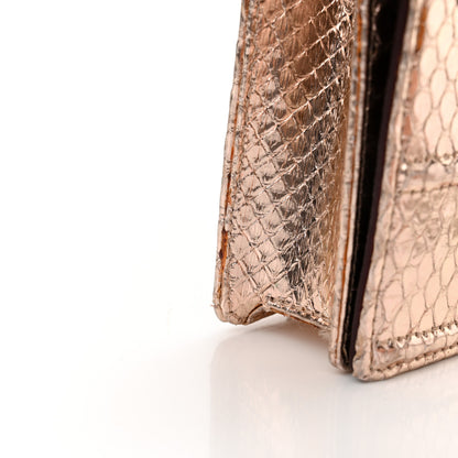Christian Dior Snakeskin Diorama Wallet on Chain Pouch Rose Gold 15 of 16