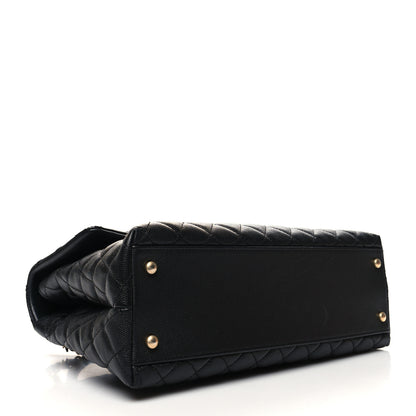 Chanel Caviar Lizard Quilted Medium Coco Handle Flap Black 4 of 10