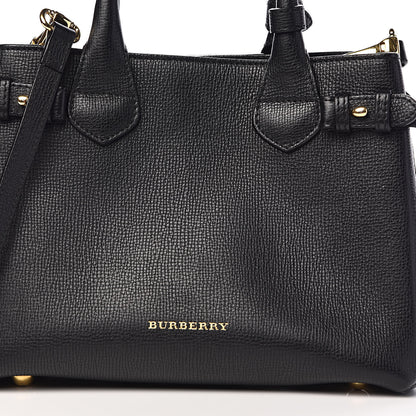 Burberry Grainy Calfskin House Check Small Banner Tote Black 16 of 16