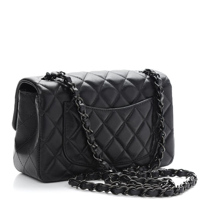 Chanel Lambskin Quilted Mini Rectangular Flap So Black 2 of 8