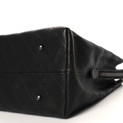 Chanel Grained Vegetal Calfskin Stitched Shopping Tote Black 12 of 12