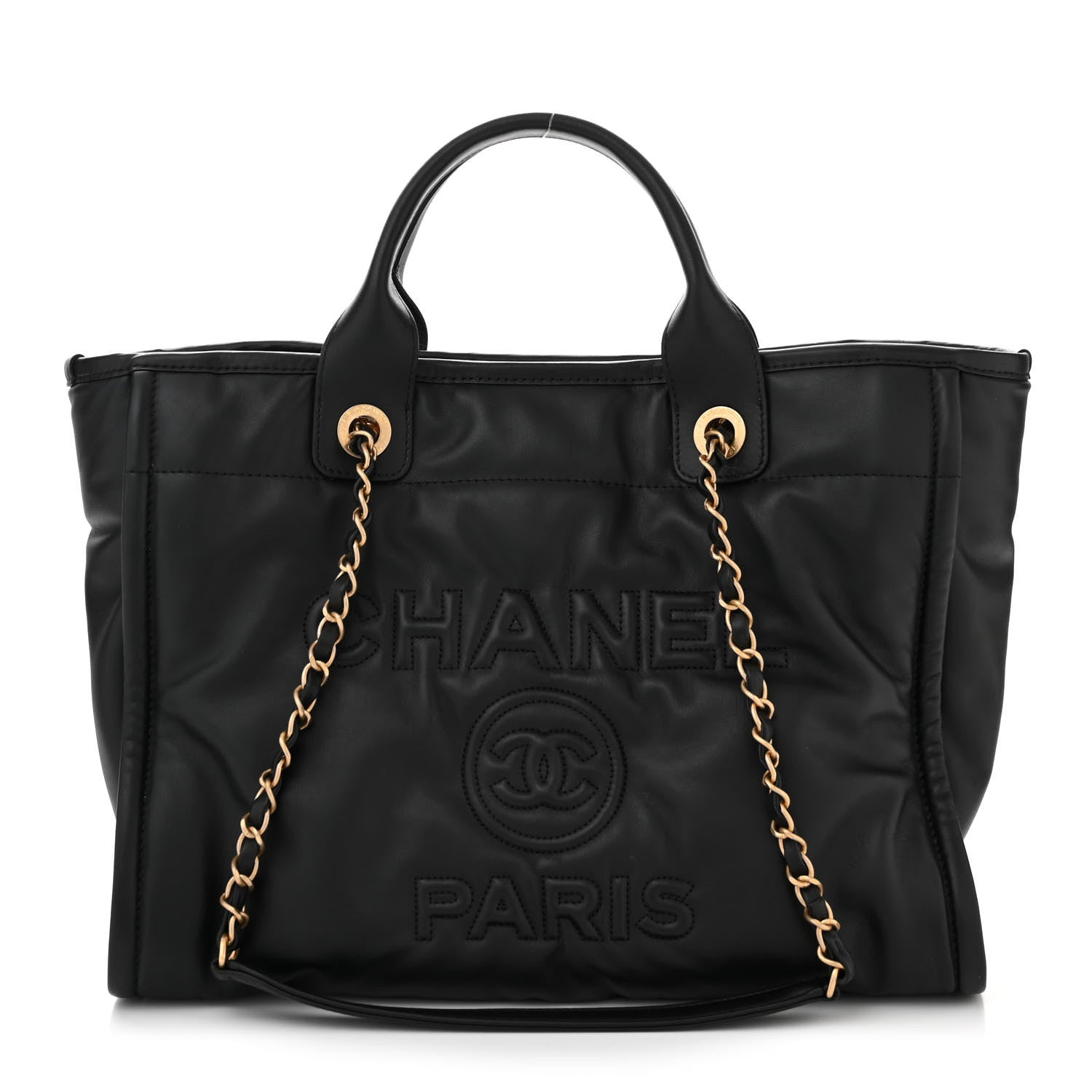 Chanel Calfskin Small Deauville Tote Black 1 of 11