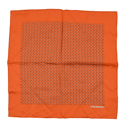 Hermes Silk Pocket Square 45  Orange 1 of 3