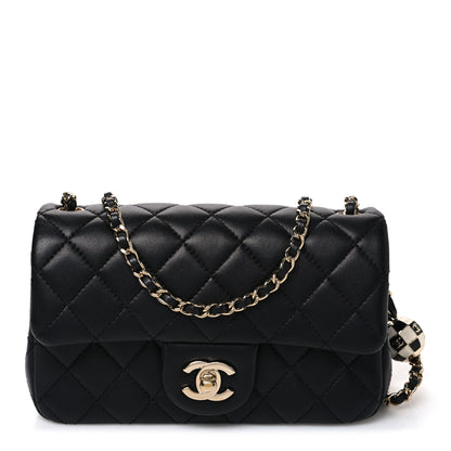 Chanel Lambskin Quilted Enamel Mini Rectangular Pearl Crush Flap Black 2 of 10