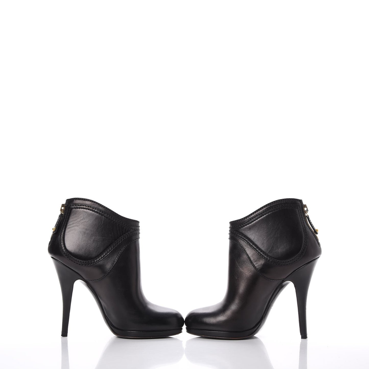 Calfskin Diane Ankle Zip Boot 4.5 Nero Black