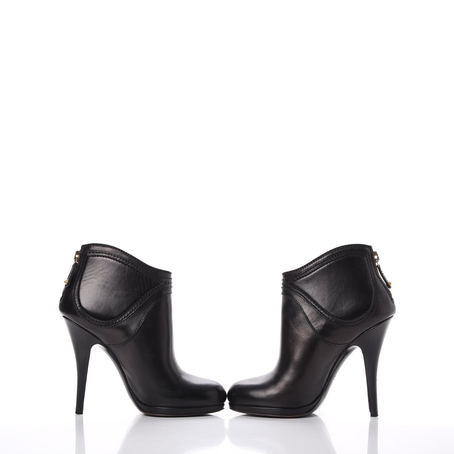 Gucci Calfskin Diane Ankle Zip Boot 4.5 Nero Black 6 of 12